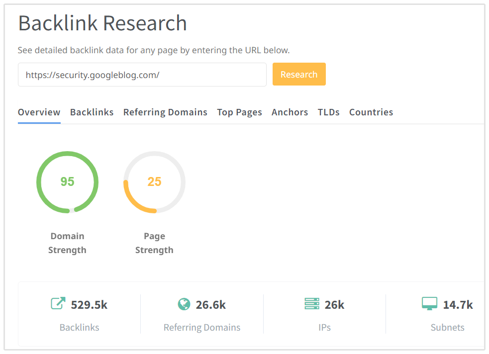 Google Security Blog Domain Strength